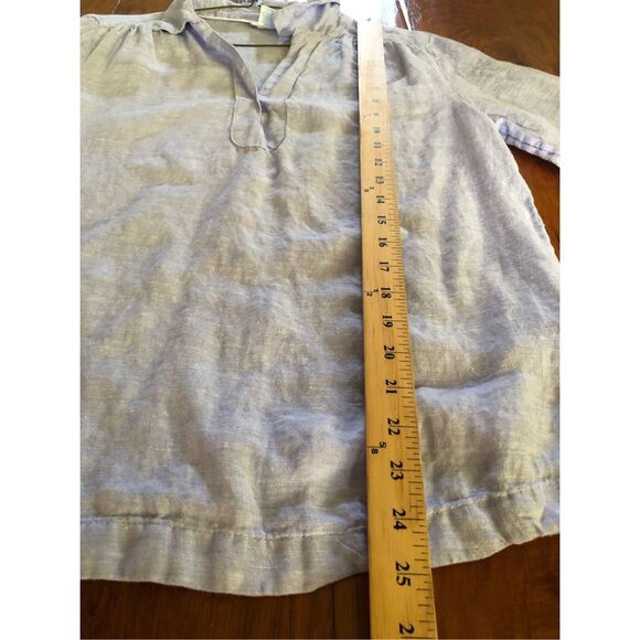 Sigrid Olsen Light Blue Jean Chambray Linen Blouse Tunic Shirt SZ M - Picture 8 of 10